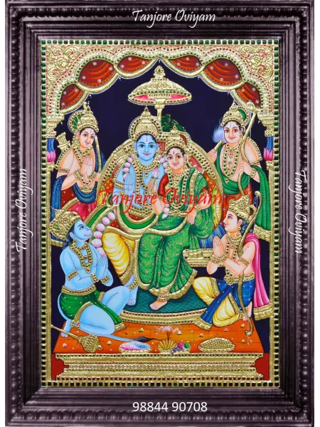 Ram Darbar Painting – Pancha Pattabishegam Tanjore Art